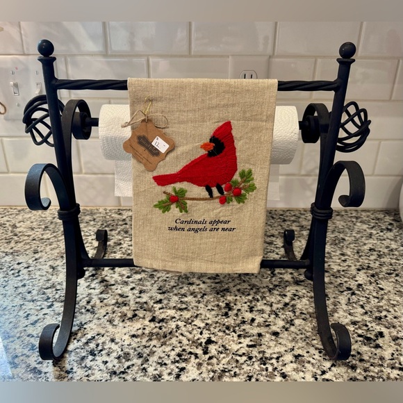 Vintage Farmhouse Wrought Iron Paper‎ Towel & Kitchen Towel Holder - Picture 2 of 8